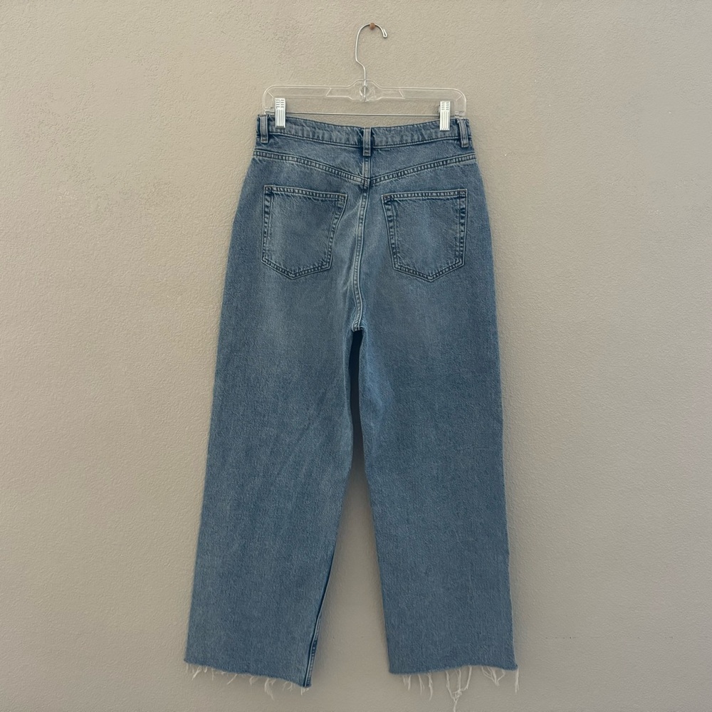 & Other Stories Wide Leg Jeans Denim High Rise Raw Hem Casual Minimalist Blue - Picture 9 of 13